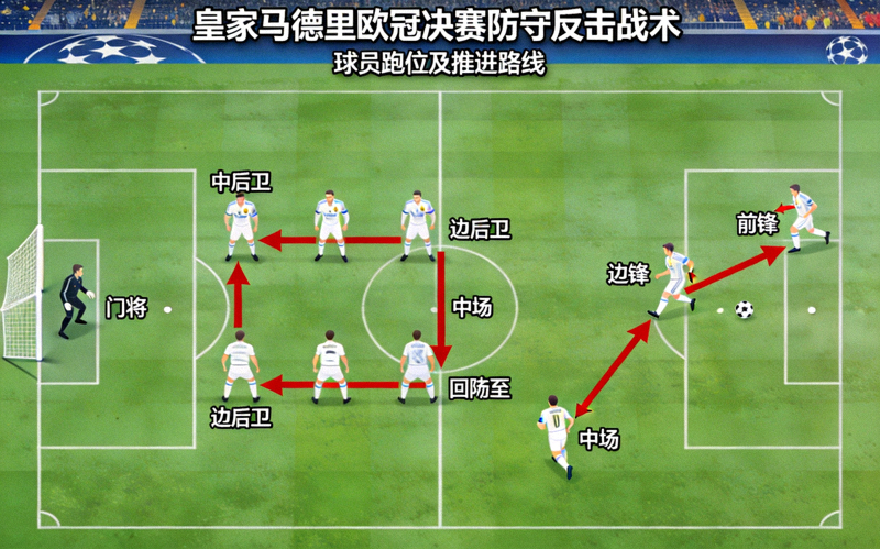 皇家马德里欧冠决赛防守反击战术跑位图